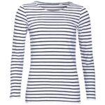 Футболка женская Marine Women, белая с темно-синим