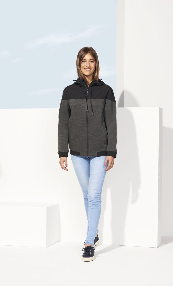 Куртка унисекс Voltage, серый меланж с темно-синим — изображение 4