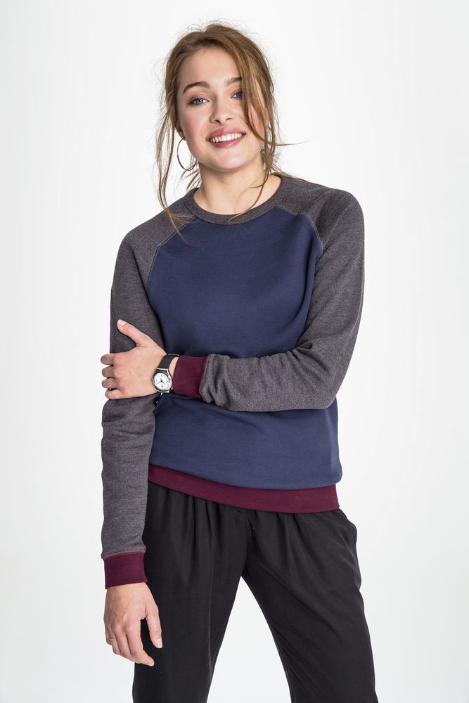 Толстовка унисекс Sandro, синяя с черным меланжем — изображение 5