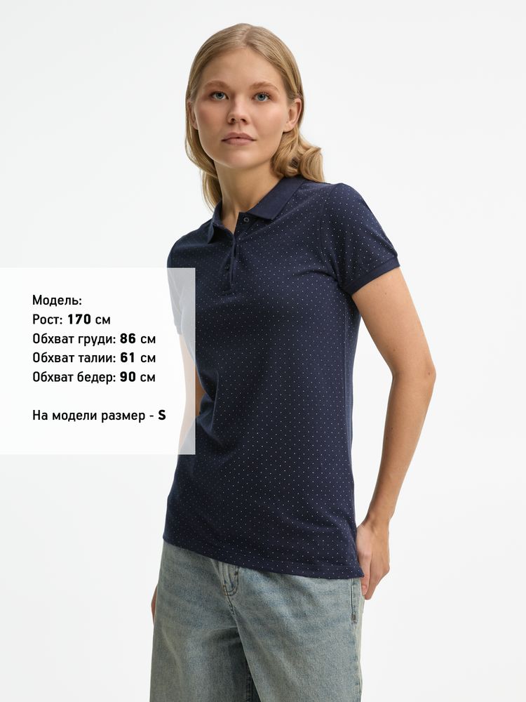 Рубашка поло женская Brandy Women, темно-синяя с белым — изображение 2