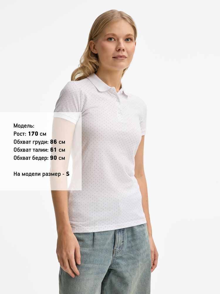 Рубашка поло женская Brandy Women, белая с темно-синим — изображение 2