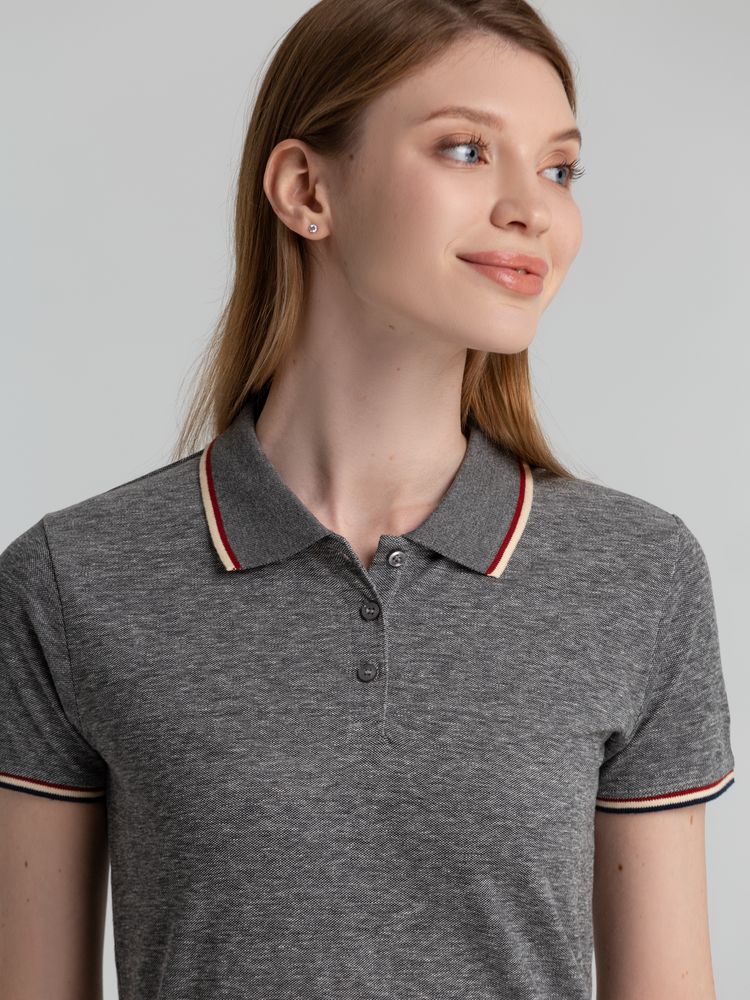 Рубашка поло женская Paname Women, черный меланж — изображение 6