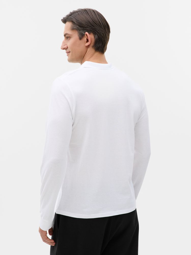 Рубашка поло мужская с длинным рукавом Perfect LSL Men, белая — изображение 5