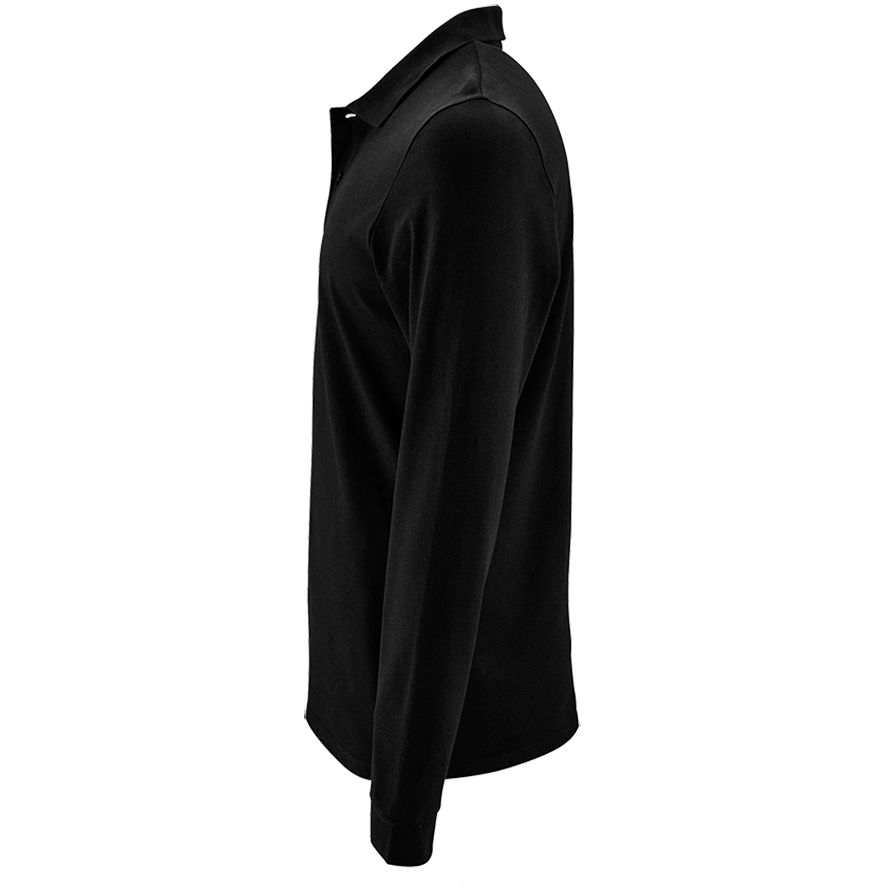 Рубашка поло мужская с длинным рукавом Perfect LSL Men, черная — изображение 3