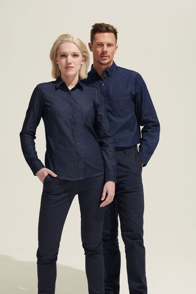 Рубашка женская Barry Women, синяя (деним) — изображение 6