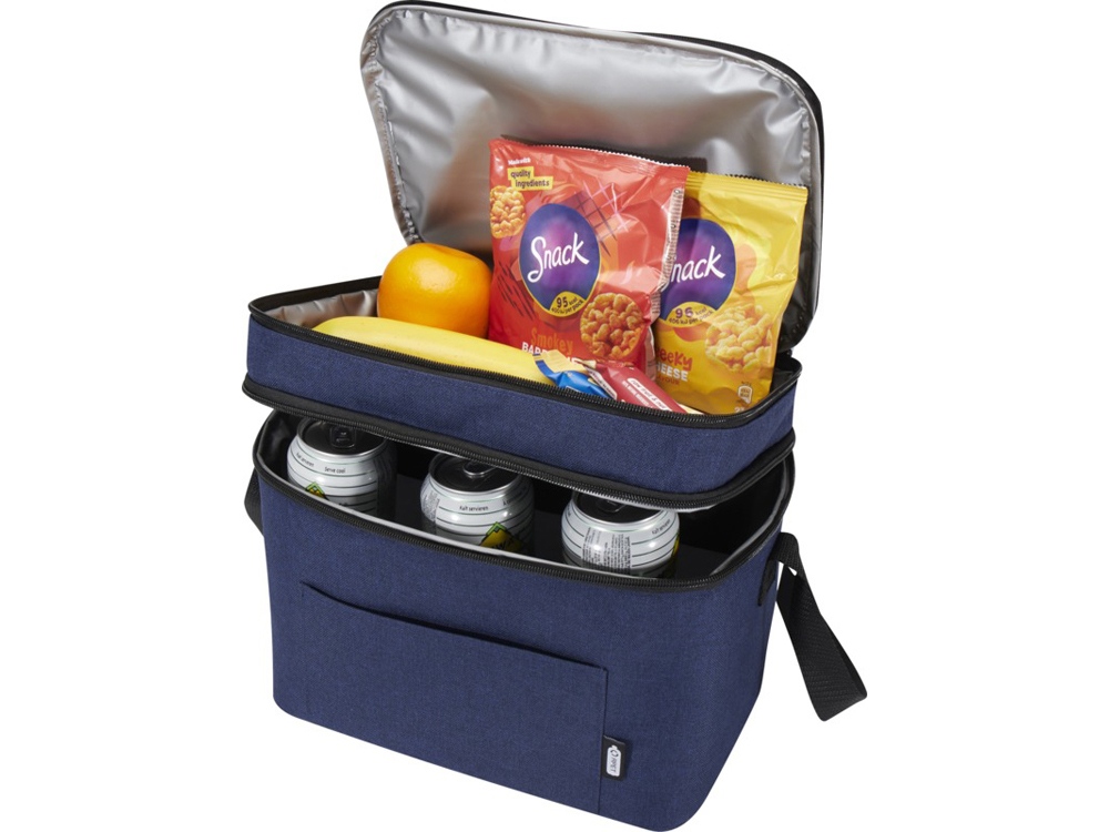 Tundra сумка-холодильник из переработанного РЕТ-пластика, сертиф. согласно GRS - Heather navy — изображение 4