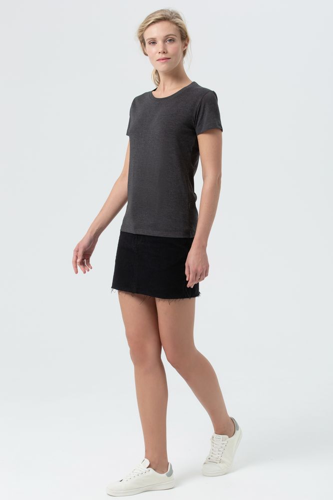 Футболка женская Regent Fit Women, черный меланж — изображение 7