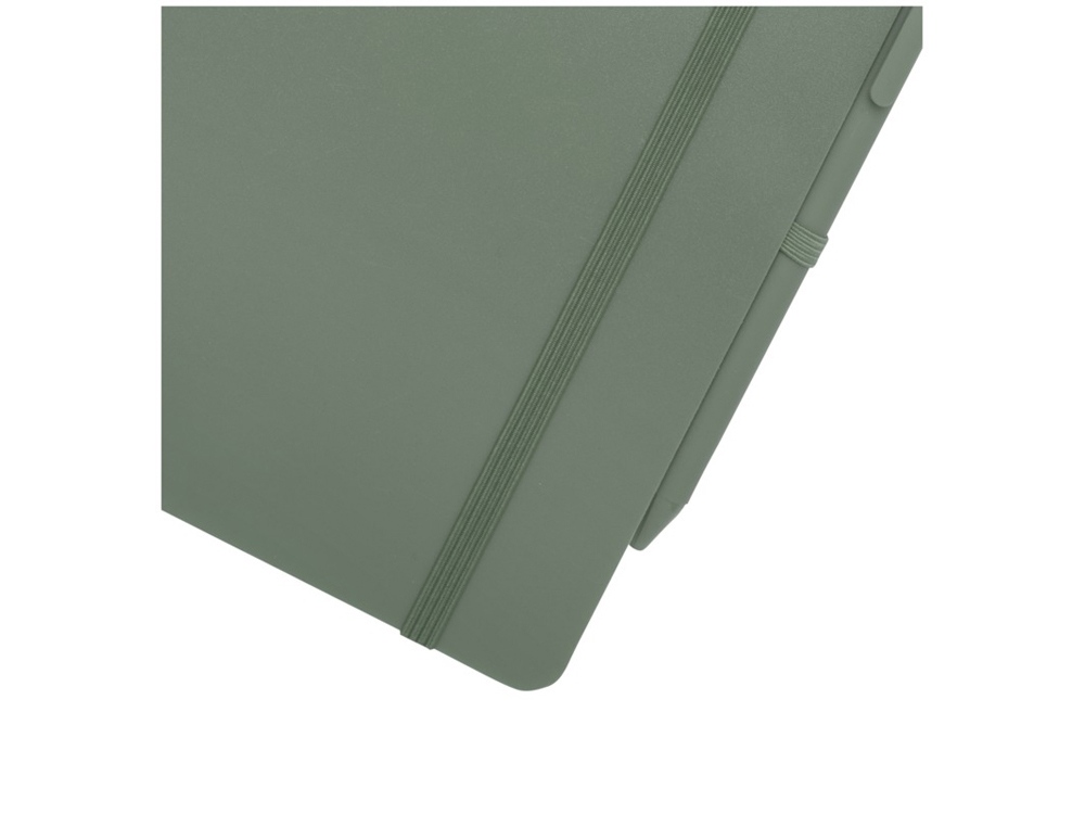 Блокнот Thalaasa формата А5 в твердой обложке из океанического пластика с шариковой ручкой - Зеленый яркий — изображение 5