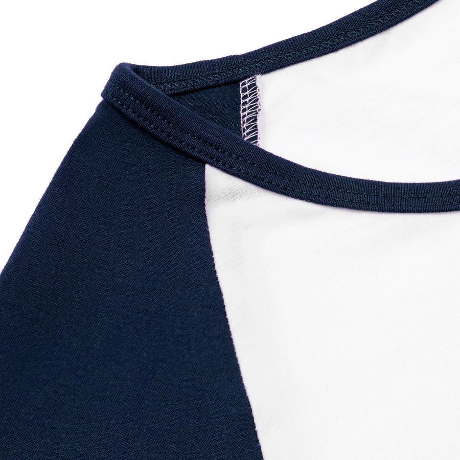 Футболка женская с длинным рукавом Milky Lsl, белая с темно-синим — изображение 3