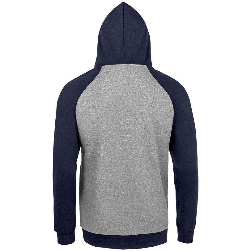 Толстовка унисекс Seattle, серый меланж с темно-синим — изображение 2