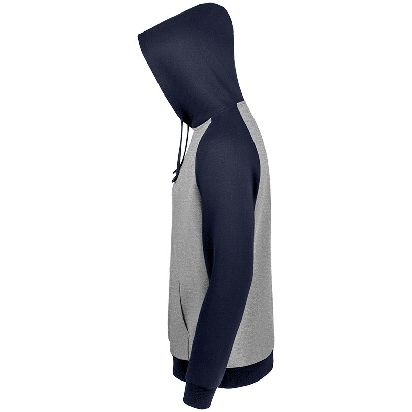 Толстовка унисекс Seattle, серый меланж с темно-синим — изображение 3