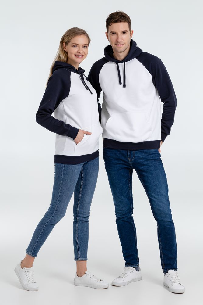 Толстовка унисекс Seattle, белая с темно-синим — изображение 8