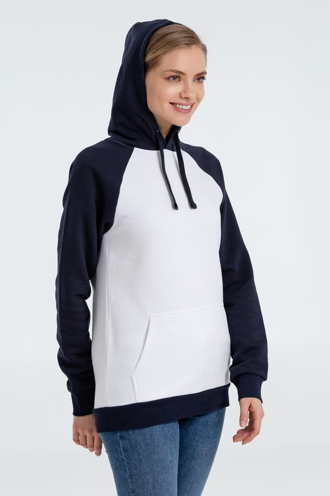 Толстовка унисекс Seattle, белая с темно-синим — изображение 7