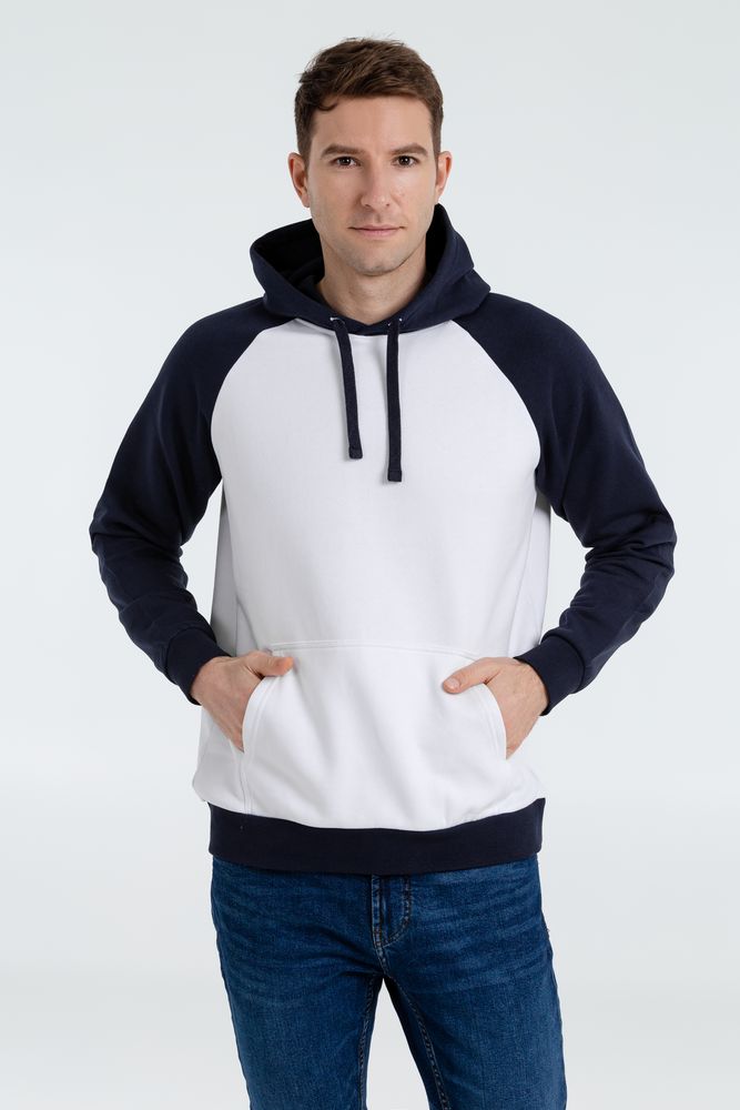 Толстовка унисекс Seattle, белая с темно-синим — изображение 4