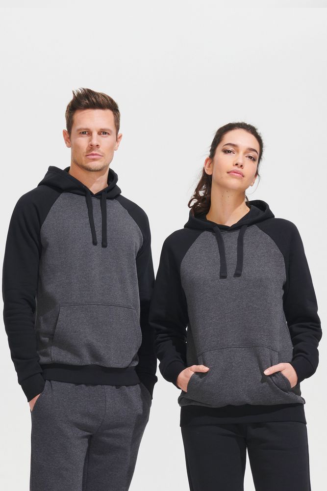 Толстовка унисекс Seattle, темный меланж с черным — изображение 6