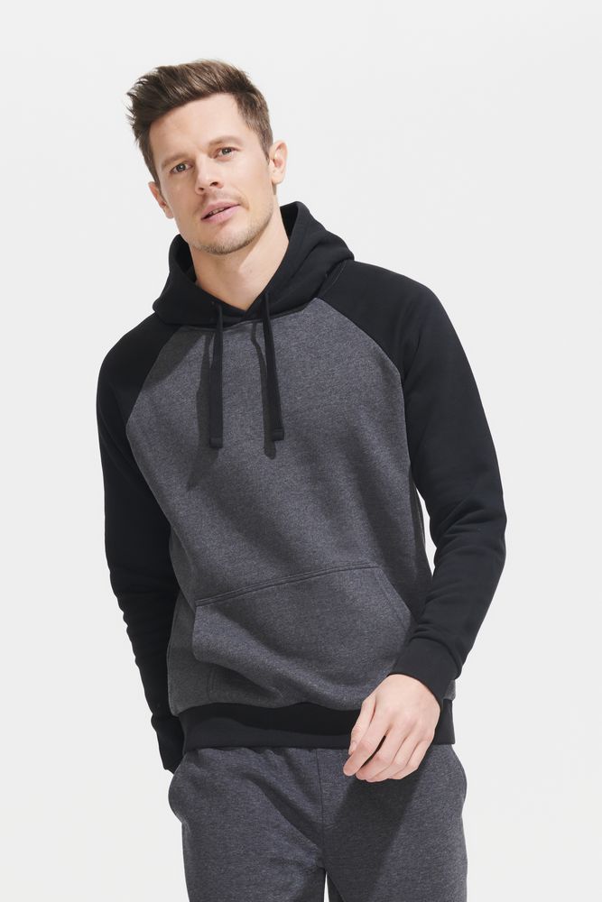 Толстовка унисекс Seattle, темный меланж с черным — изображение 5