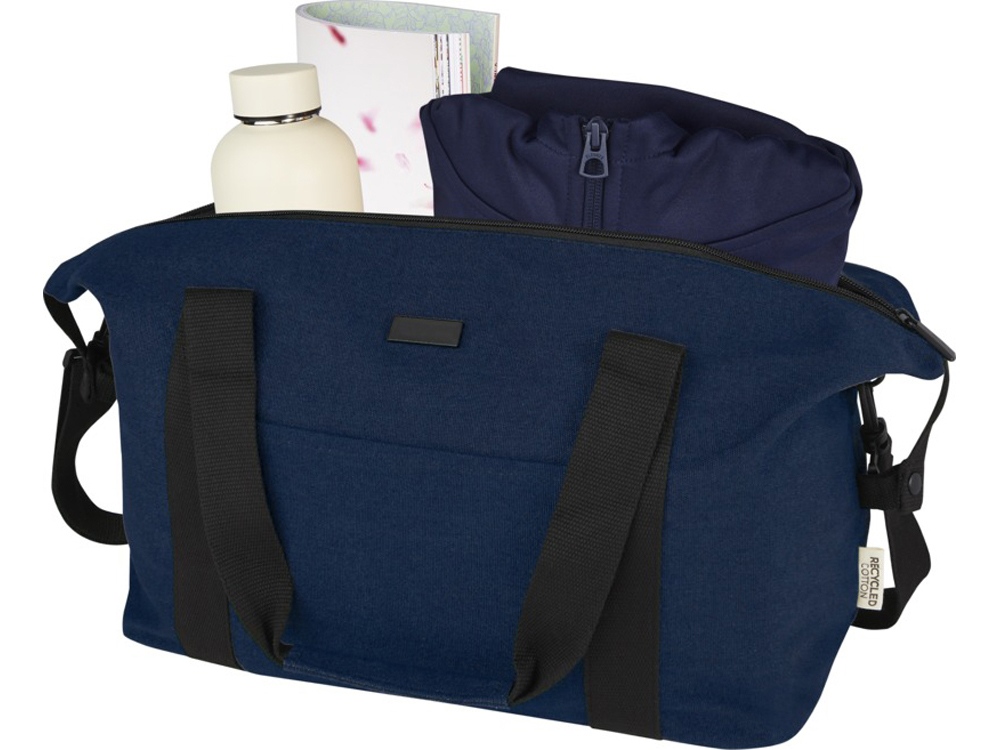 Спортивная сумка Joey из брезента, переработанного по стандарту GRS, объемом 25 л, темно-синий — изображение 4