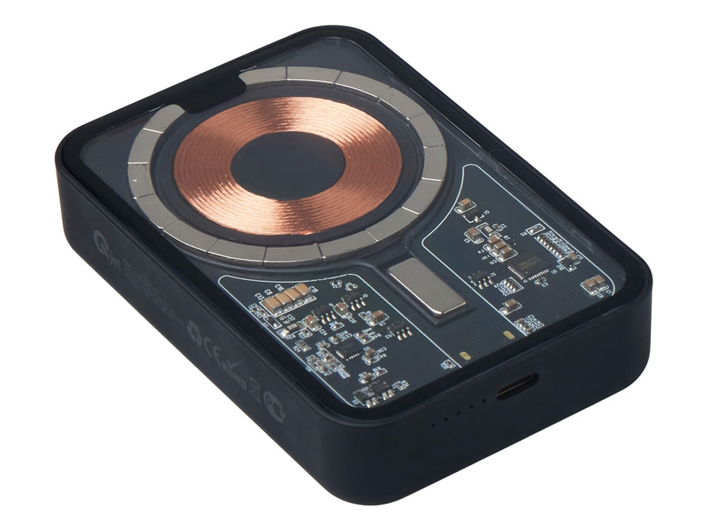 Беспроводной магнитный внешний аккумулятор с QCPD MagnifIQ, 10000 мАч, 15 Вт, черный