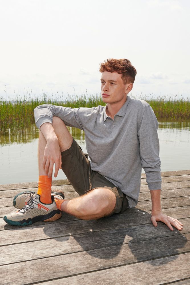 Рубашка поло унисекс с длинным рукавом Planet LSL, белая — изображение 6