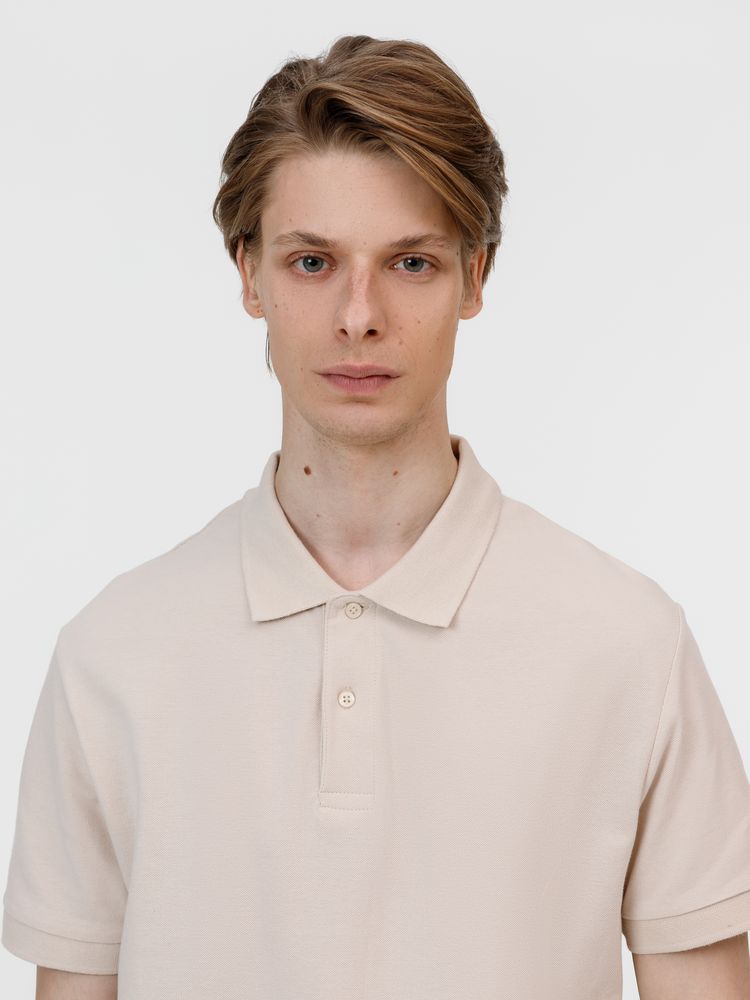 Рубашка поло унисекс Pacific, бежевая (льняная) — изображение 5