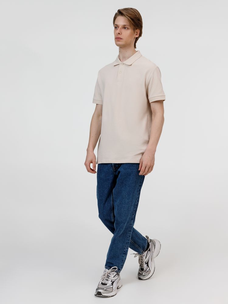 Рубашка поло унисекс Pacific, бежевая (льняная) — изображение 8