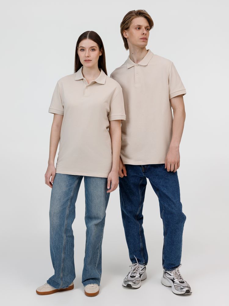 Рубашка поло унисекс Pacific, бежевая (льняная) — изображение 13