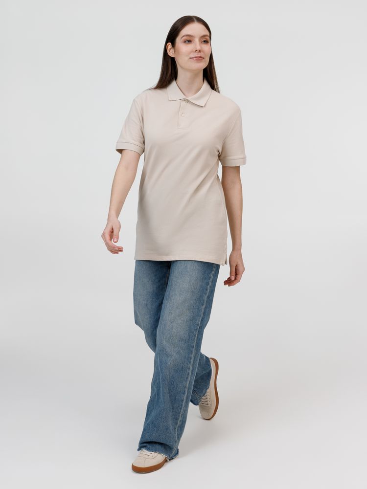 Рубашка поло унисекс Pacific, бежевая (льняная) — изображение 12