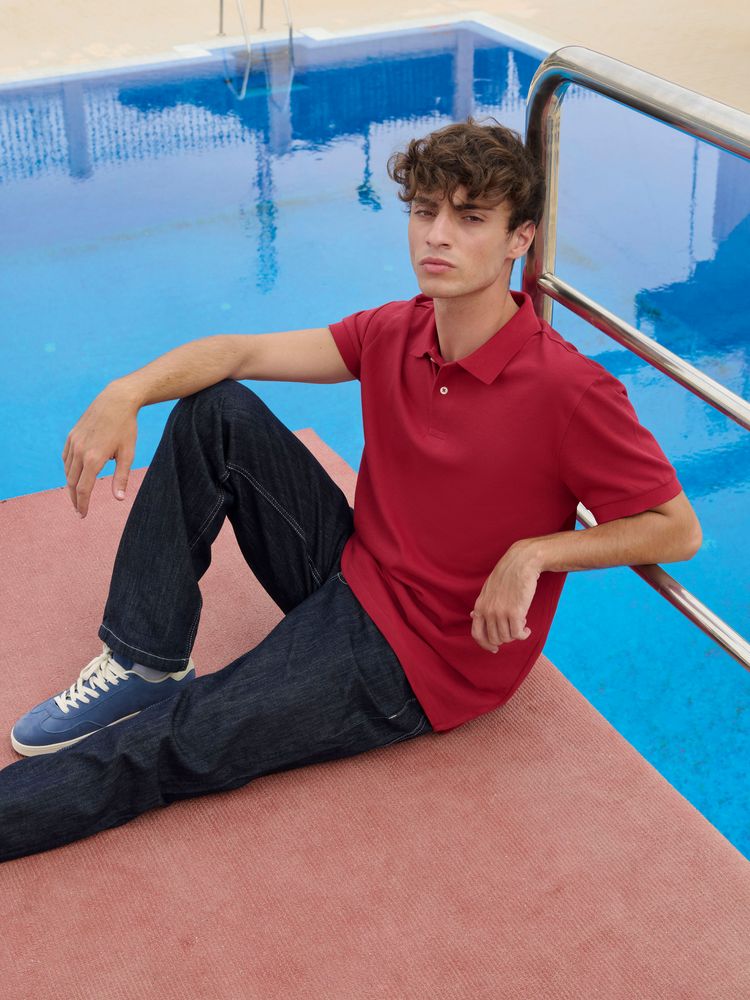 Рубашка поло унисекс Pacific, красная — изображение 7