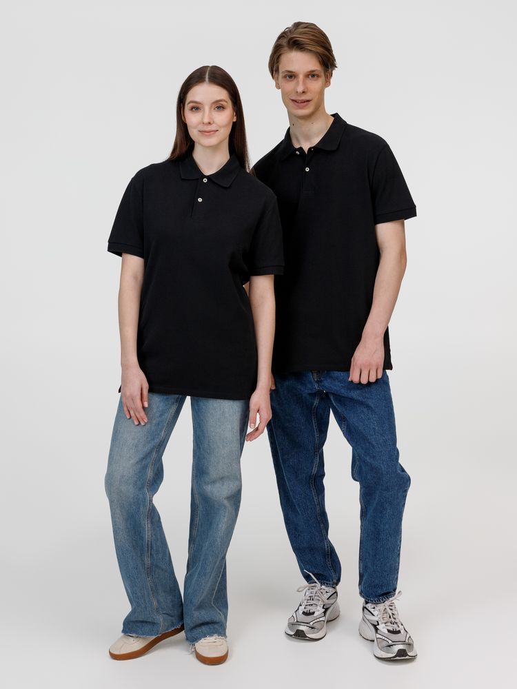 Рубашка поло унисекс Pacific, черная — изображение 12