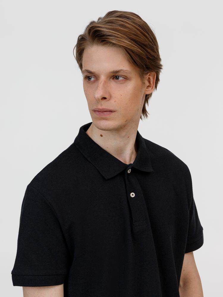 Рубашка поло унисекс Pacific, черная — изображение 5