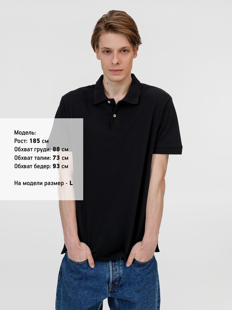 Рубашка поло унисекс Pacific, черная — изображение 4