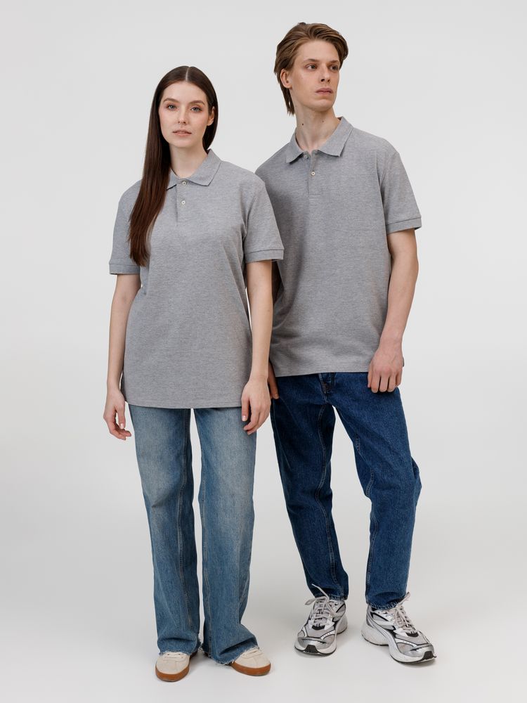 Рубашка поло унисекс Pacific, серый меланж — изображение 12