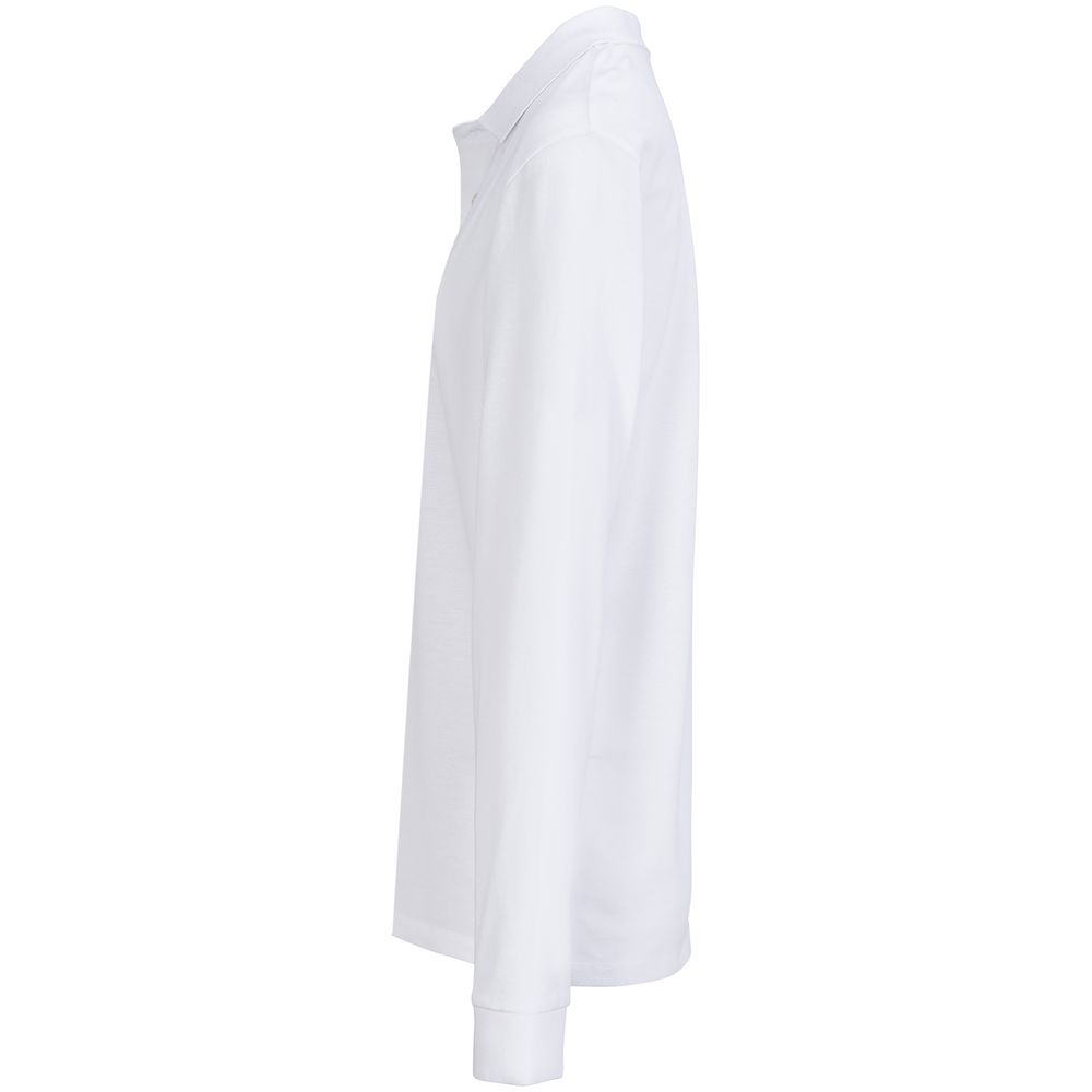 Рубашка поло унисекс с длинным рукавом Pacific LSL, белая — изображение 3