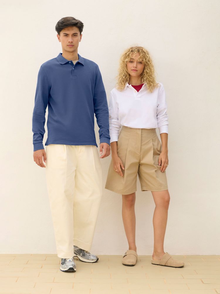 Рубашка поло унисекс с длинным рукавом Pacific LSL, черная — изображение 5