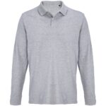 Рубашка поло унисекс с длинным рукавом Pacific LSL, серый меланж