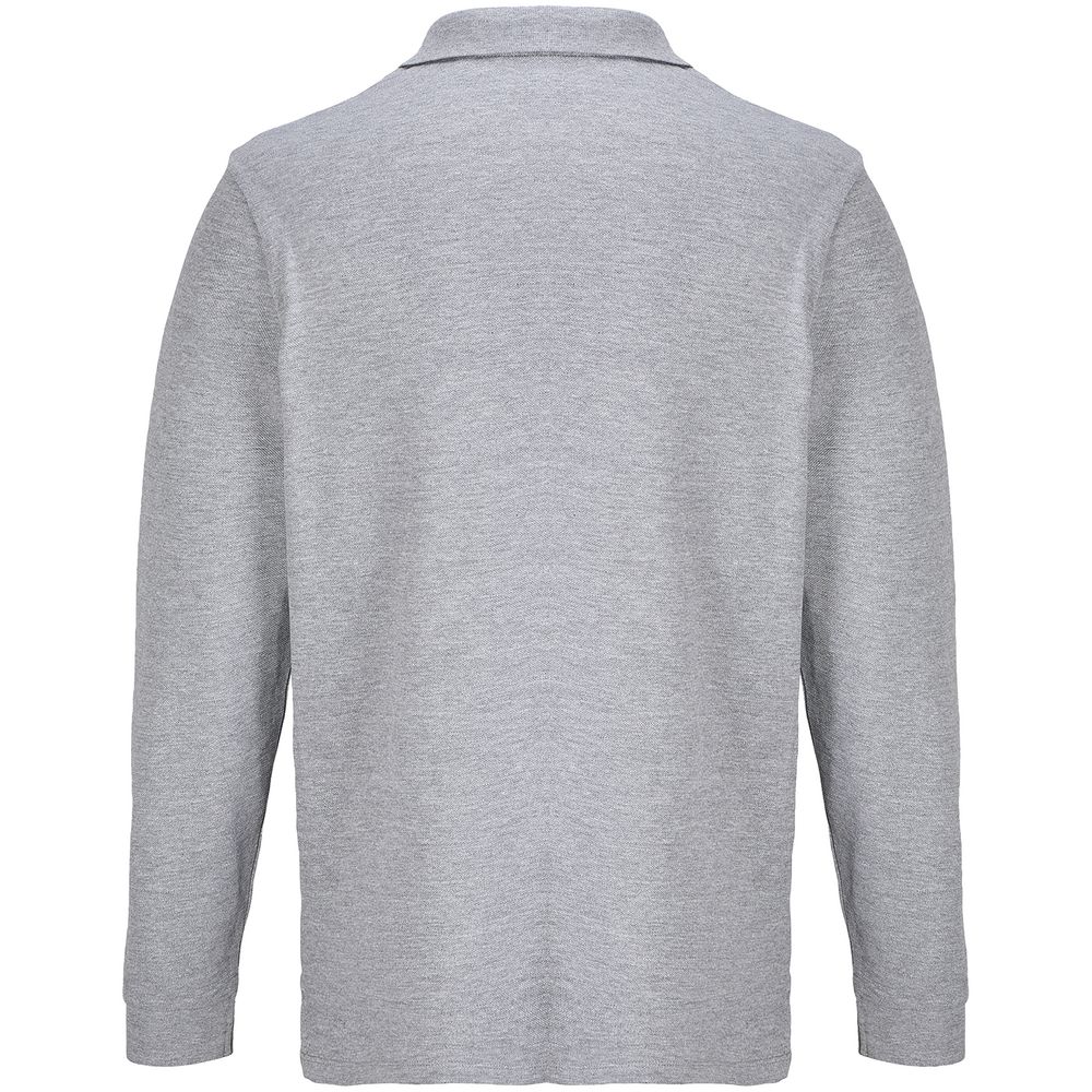 Рубашка поло унисекс с длинным рукавом Pacific LSL, серый меланж — изображение 2