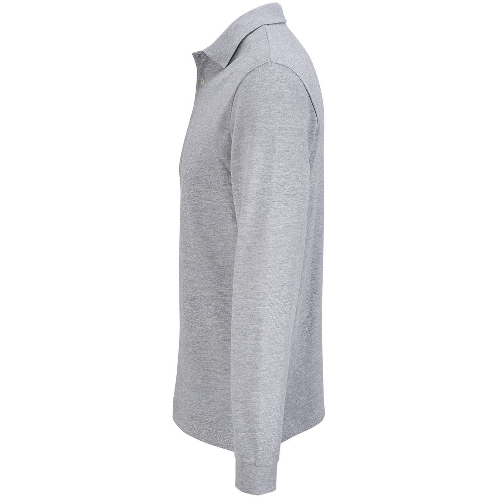 Рубашка поло унисекс с длинным рукавом Pacific LSL, серый меланж — изображение 3