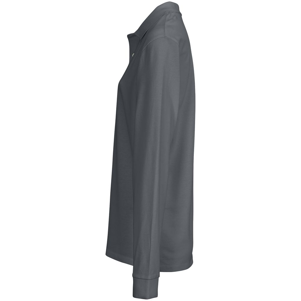 Рубашка поло унисекс с длинным рукавом Pacific LSL, темно-серая (графит) — изображение 3