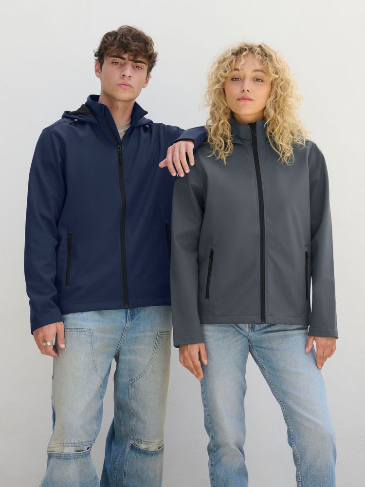 Куртка софтшелл с капюшоном мужская Race Men, ярко-синяя (royal) — изображение 6