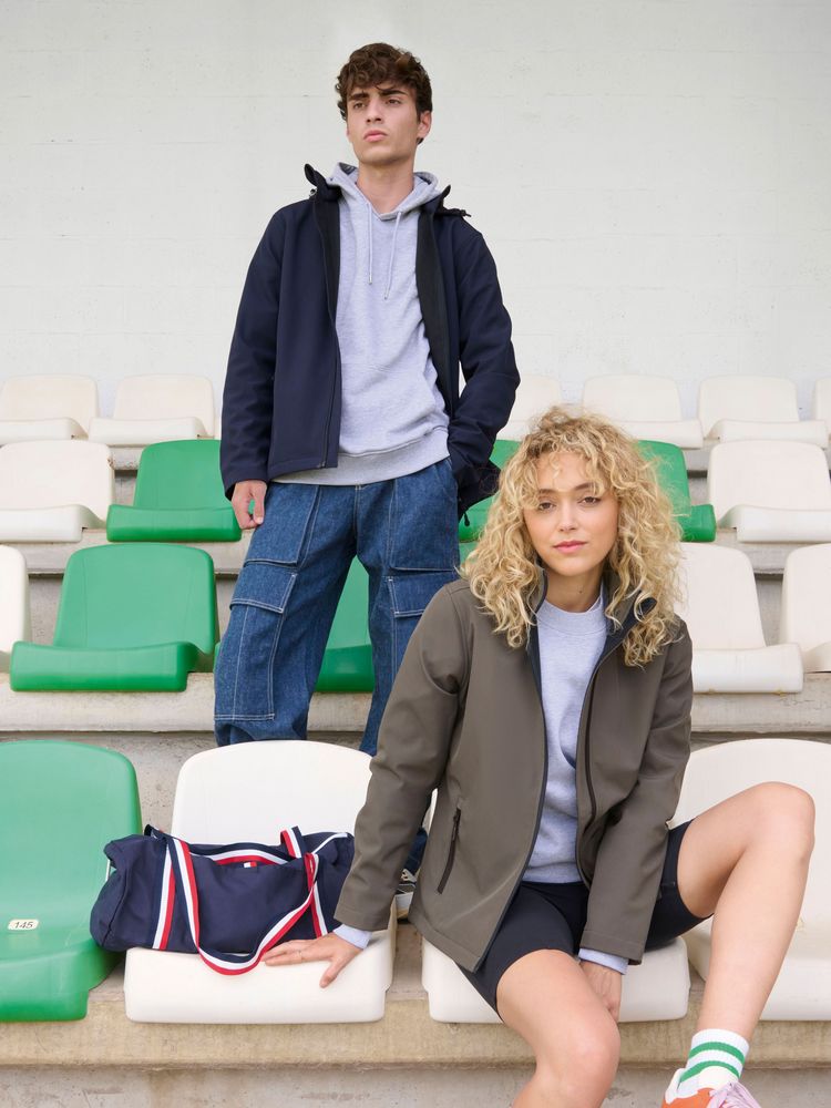 Куртка софтшелл с капюшоном мужская Race Men, черная — изображение 7