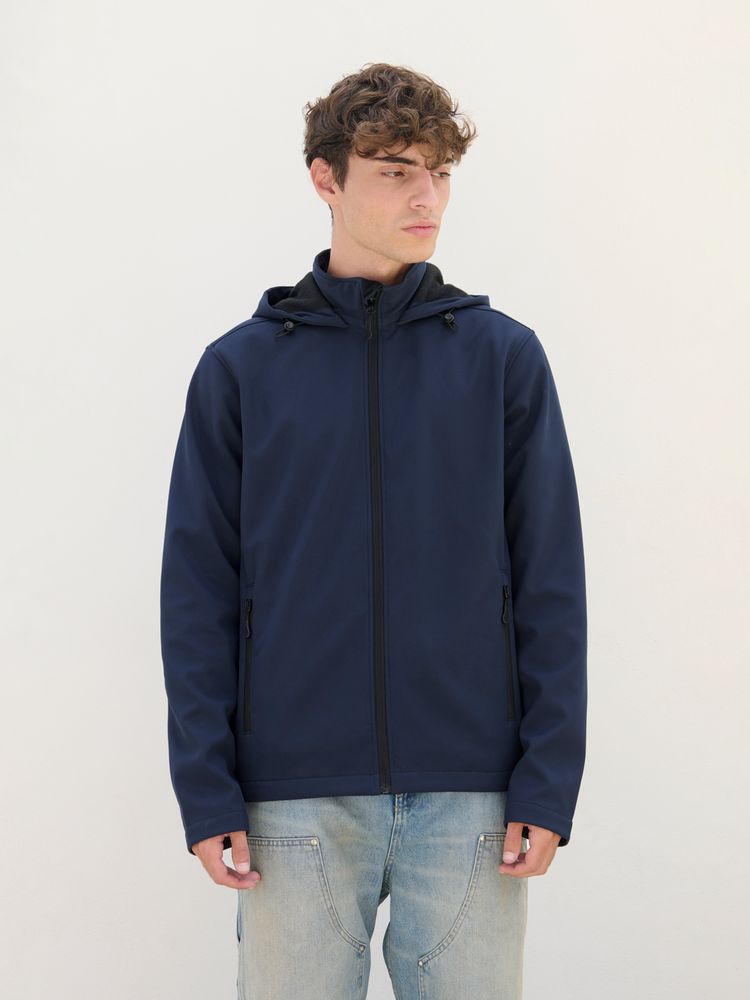 Куртка софтшелл с капюшоном мужская Race Men, черная — изображение 4