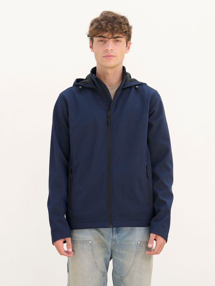 Куртка софтшелл с капюшоном мужская Race Men, черная — изображение 5