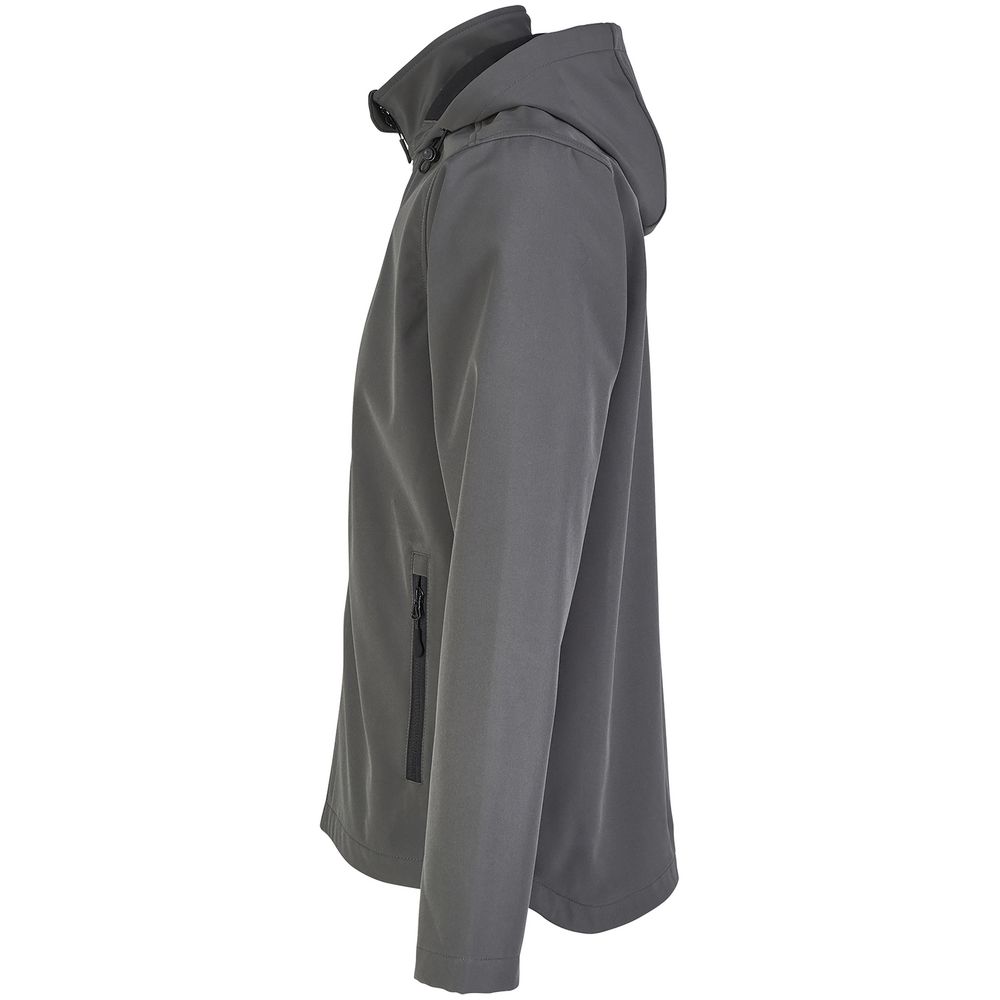 Куртка софтшелл с капюшоном мужская Race Men, темно-серая — изображение 3