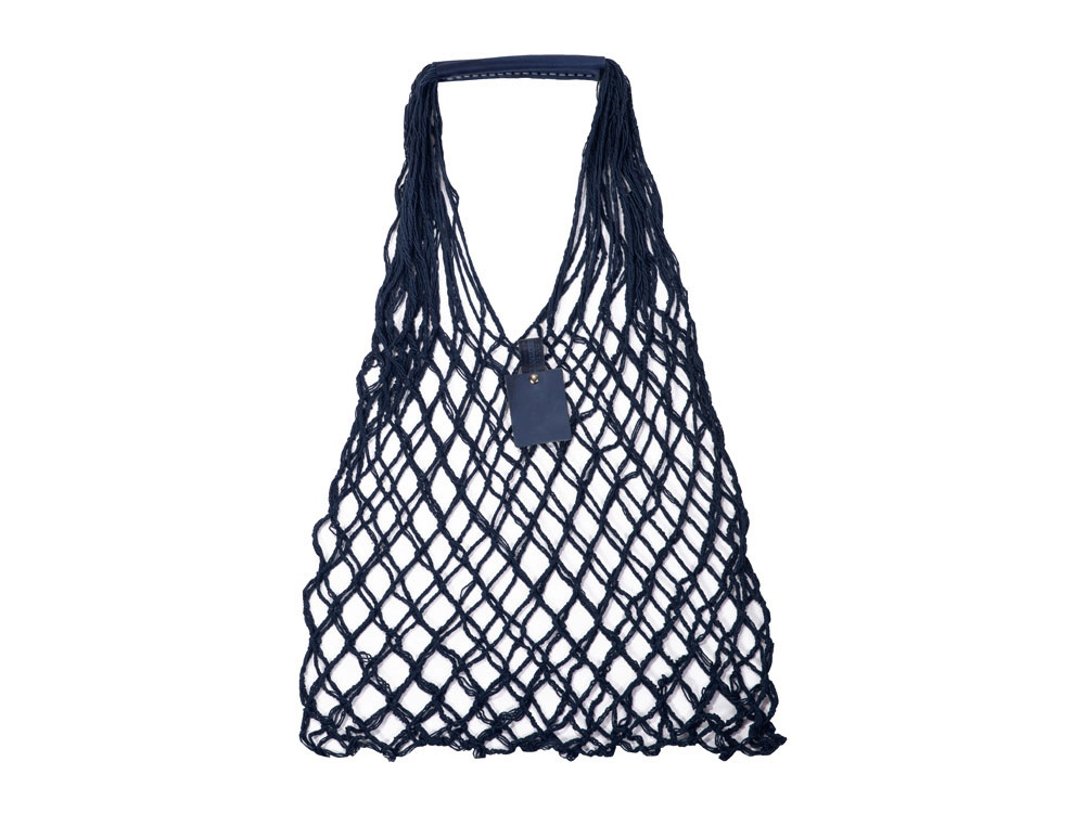 Авоська Dream L наплечная 25 литров с кожаными ручками, темно-синий