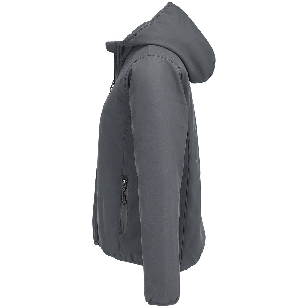 Куртка софтшелл с капюшоном женская Falcon Women, темно-серая — изображение 3