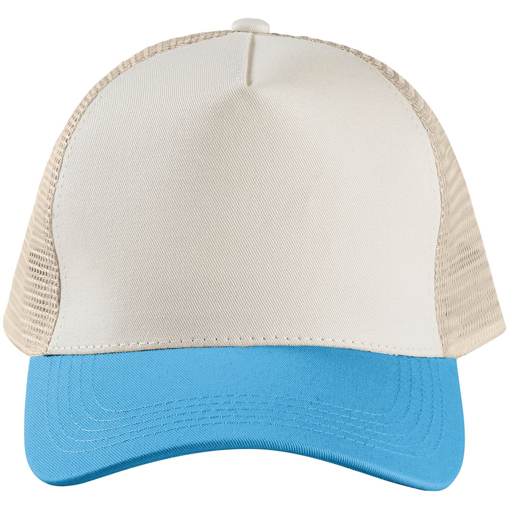 Бейсболка Blink, бежевая с бирюзовым — изображение 2