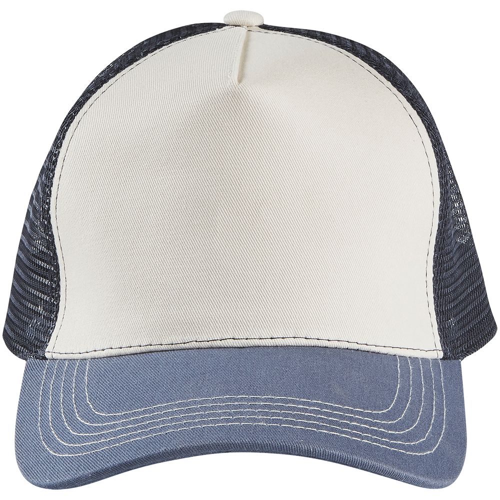 Бейсболка Blink, молочно-белая с синим (деним) — изображение 2