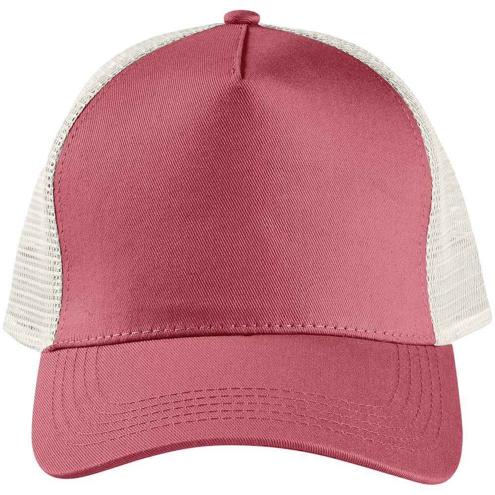 Бейсболка Blink, розовая (лососевая) с молочно-белым — изображение 2