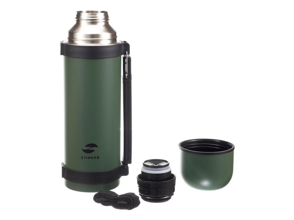 Термос Stinger, 1,2 л, широкий с ручкой, нержавеющая сталь, зелёный, 12,4 х 10,2 х 31,8 см — изображение 3