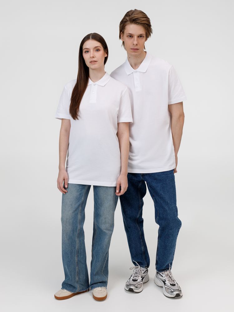 Рубашка поло унисекс Pulse, белая — изображение 12